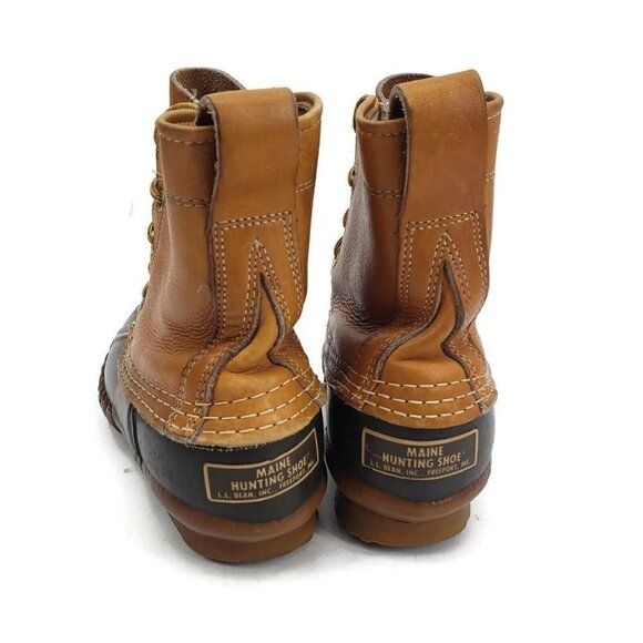 Vintage LL Bean Maine Hunting Shoe Womens 6 Leather Duck Boots 5 Hole USA - Picture 4 of 10